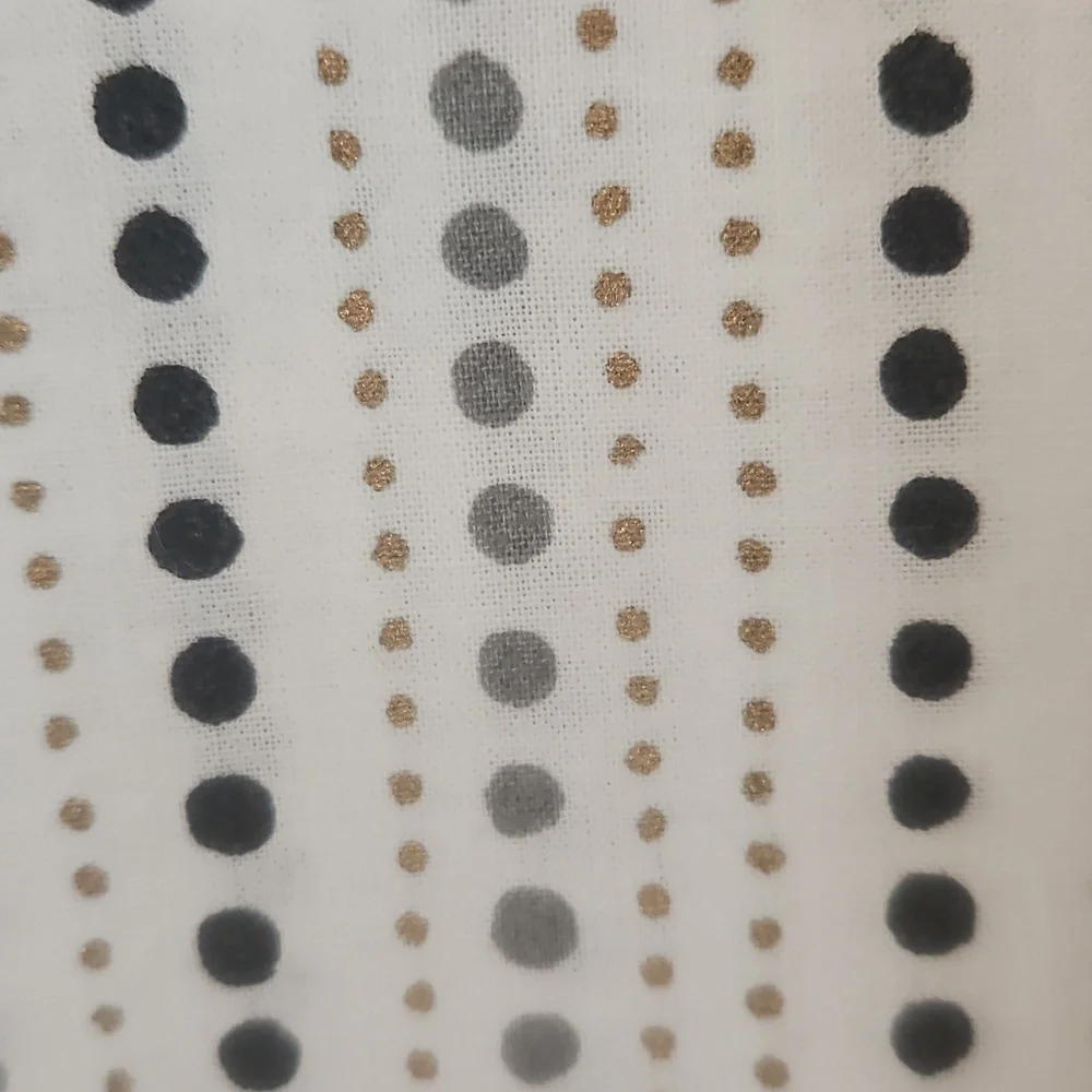 Crate&Barrel Variegated Polka Dots Black, Gray, Metallic Gold Napkins Set of 2